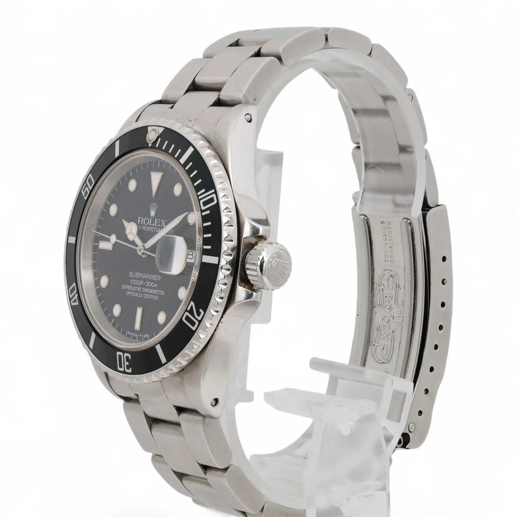 View Of Crown Facing Side Of Rolex 16800 Stainless Steel Watch Pre Owned Condition