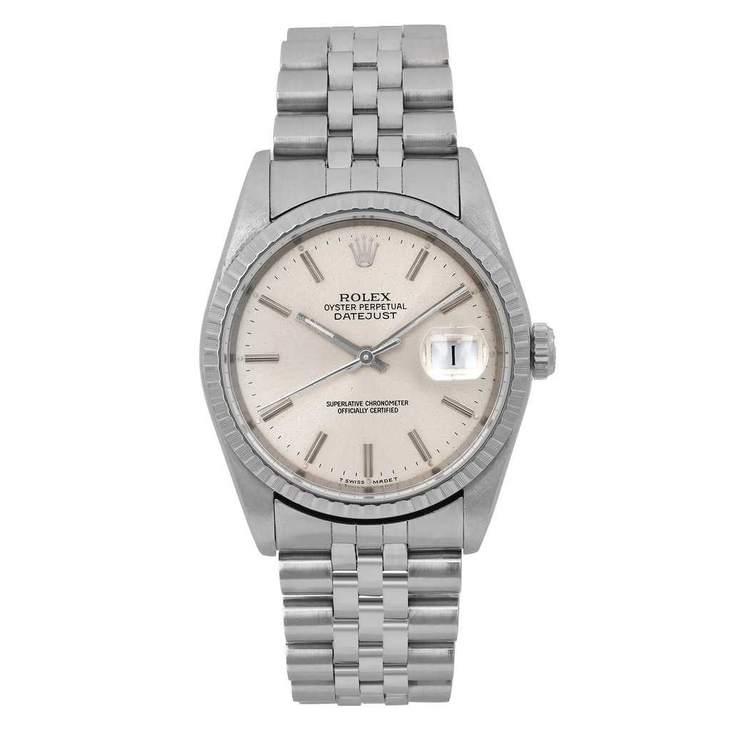 Front Full View Of Rolex 16220 Stainless Steel Watch Pre Owned Condition Good