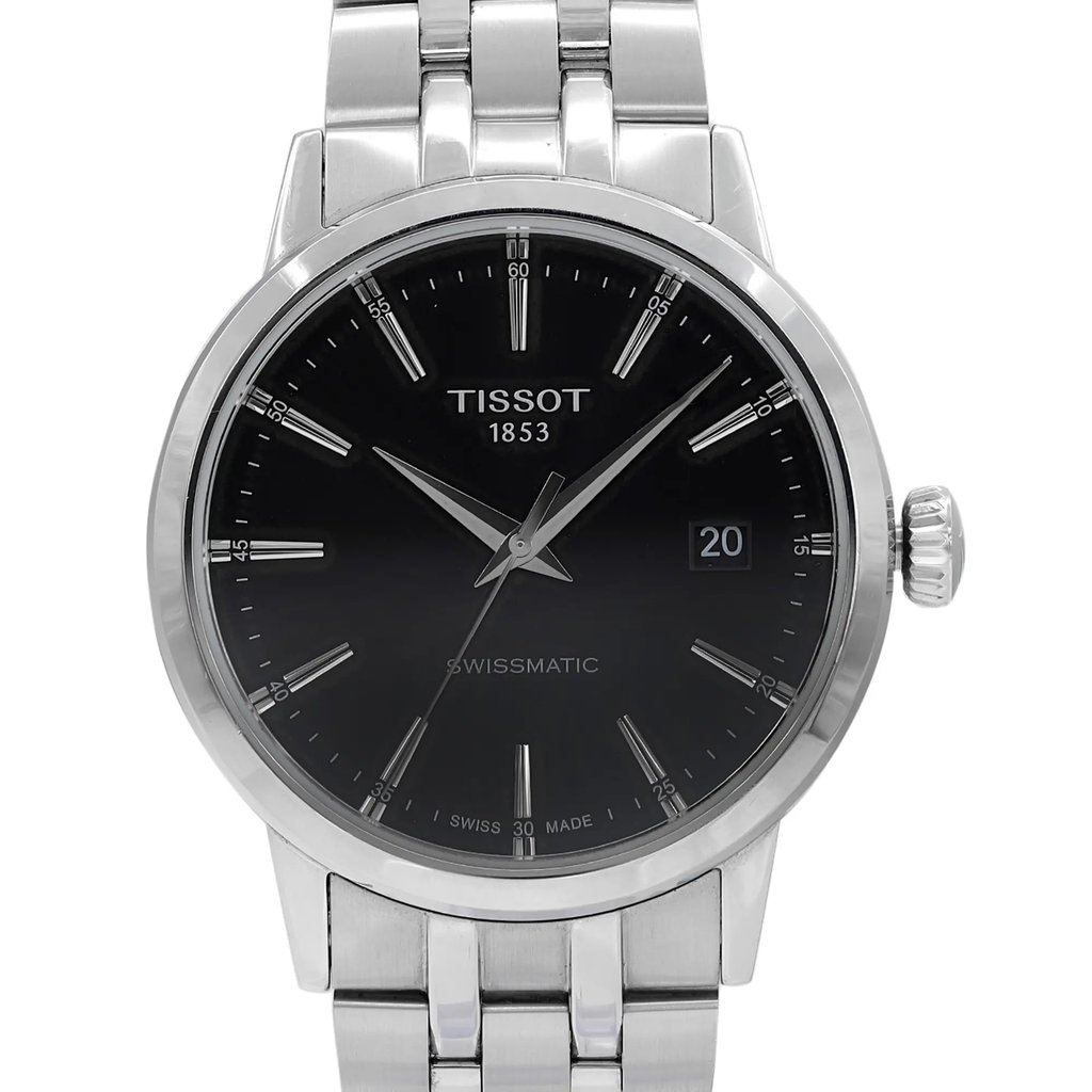Up Close Front Facing Picture Of Tissot T129.407.11.051.00 Stainless Steel Watch Pre Owned Condition