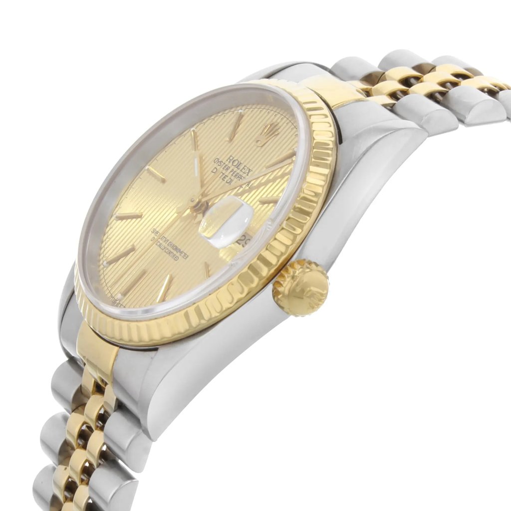 View Of Crown Facing Side Of Rolex 16233 Stainless Steel Watch Pre Owned Condition