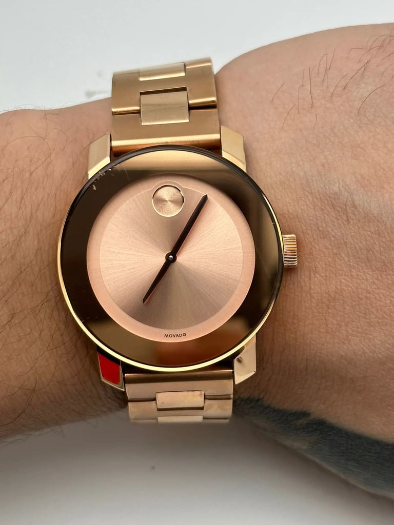 Front Full View Of Movado 3600342 Stainless Steel Watch Pre Owned Condition Good