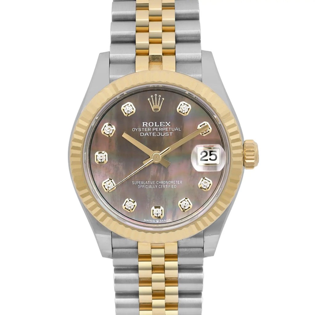 Up Close Front Facing Picture Of Rolex 278273 Stainless Steel Watch Unworn Condition