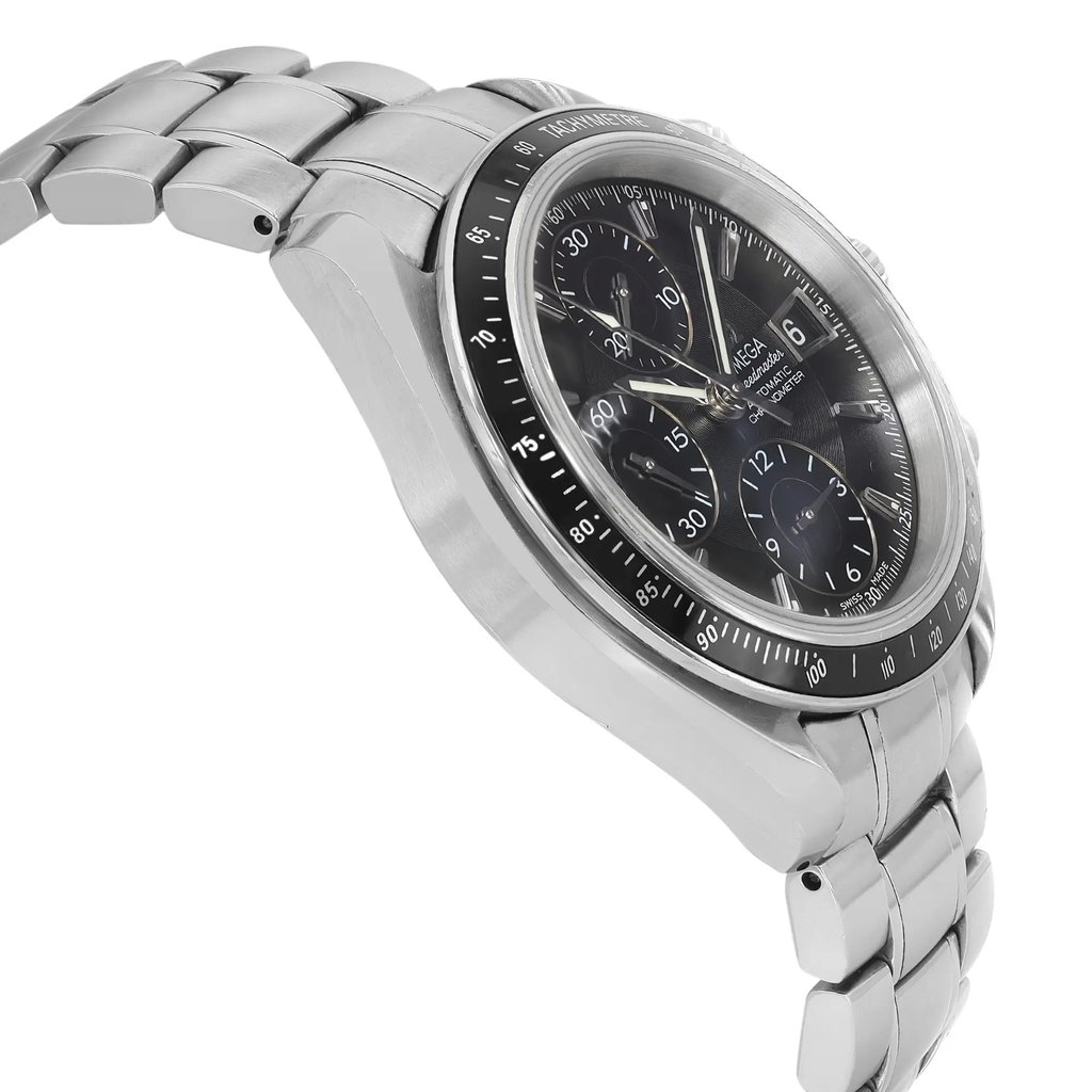 View Of Opposite Crown Facing Side Of OMEGA 3210.50.00 Stainless Steel Watch Pre Owned Condition