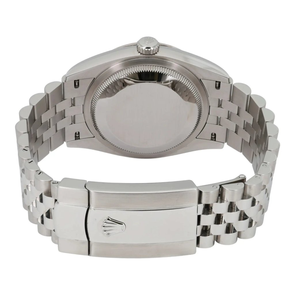 Back View Of Solid Back Case And Closed Stainless Steel Band Of Rolex 126234 Watch Pre Owned Condition