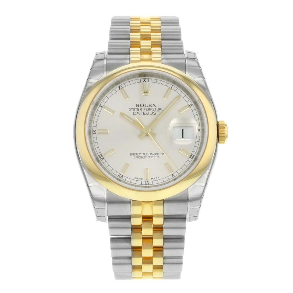 Front Full View Of Rolex 116203 SSJ Stainless Steel Watch Display Model Condition {Product Condition}