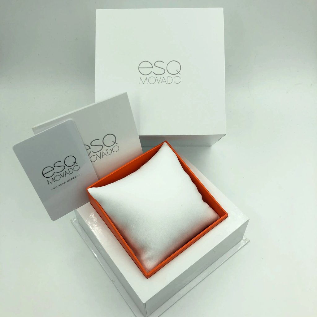  Full View Box, Documents and ESQ Movado 7101300 With Watch In The Image 