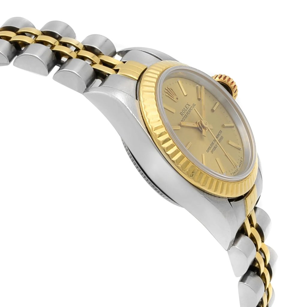View Of Opposite Crown Facing Side Of Rolex 6719 Stainless Steel Watch Pre Owned Condition