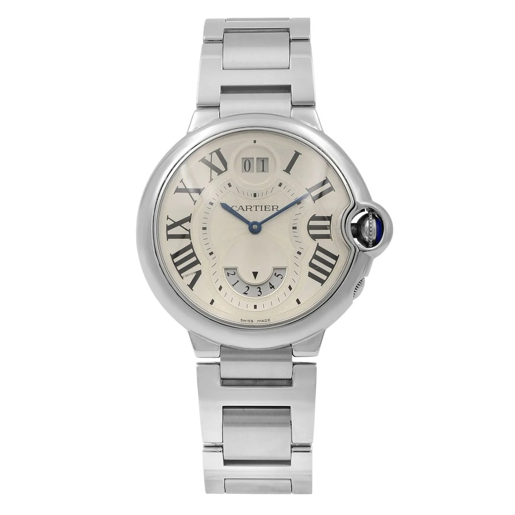 Front Full View Of Cartier W6920011 Stainless Steel Watch Pre Owned Condition {Product Condition}
