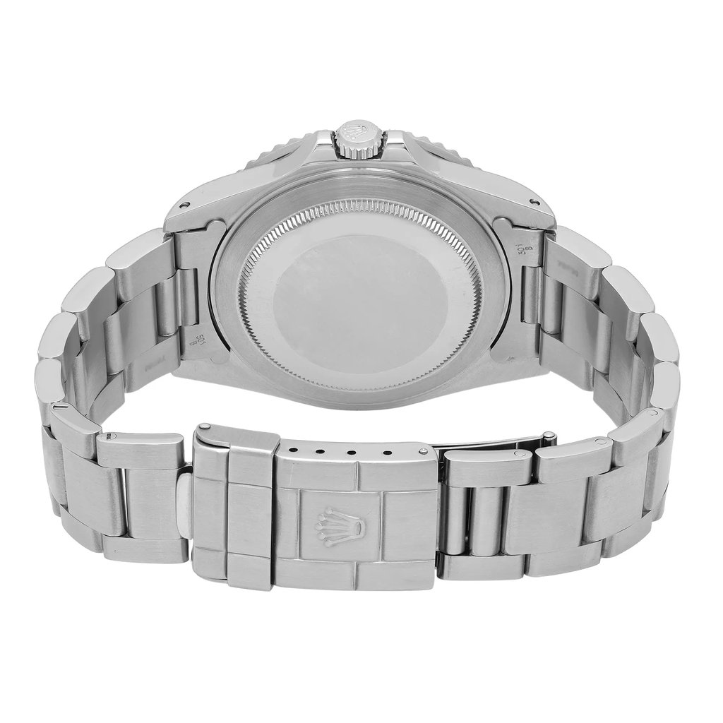 Back View Of Solid Back Case And Closed Stainless Steel Band Of Rolex 16710 Watch Pre Owned Condition
