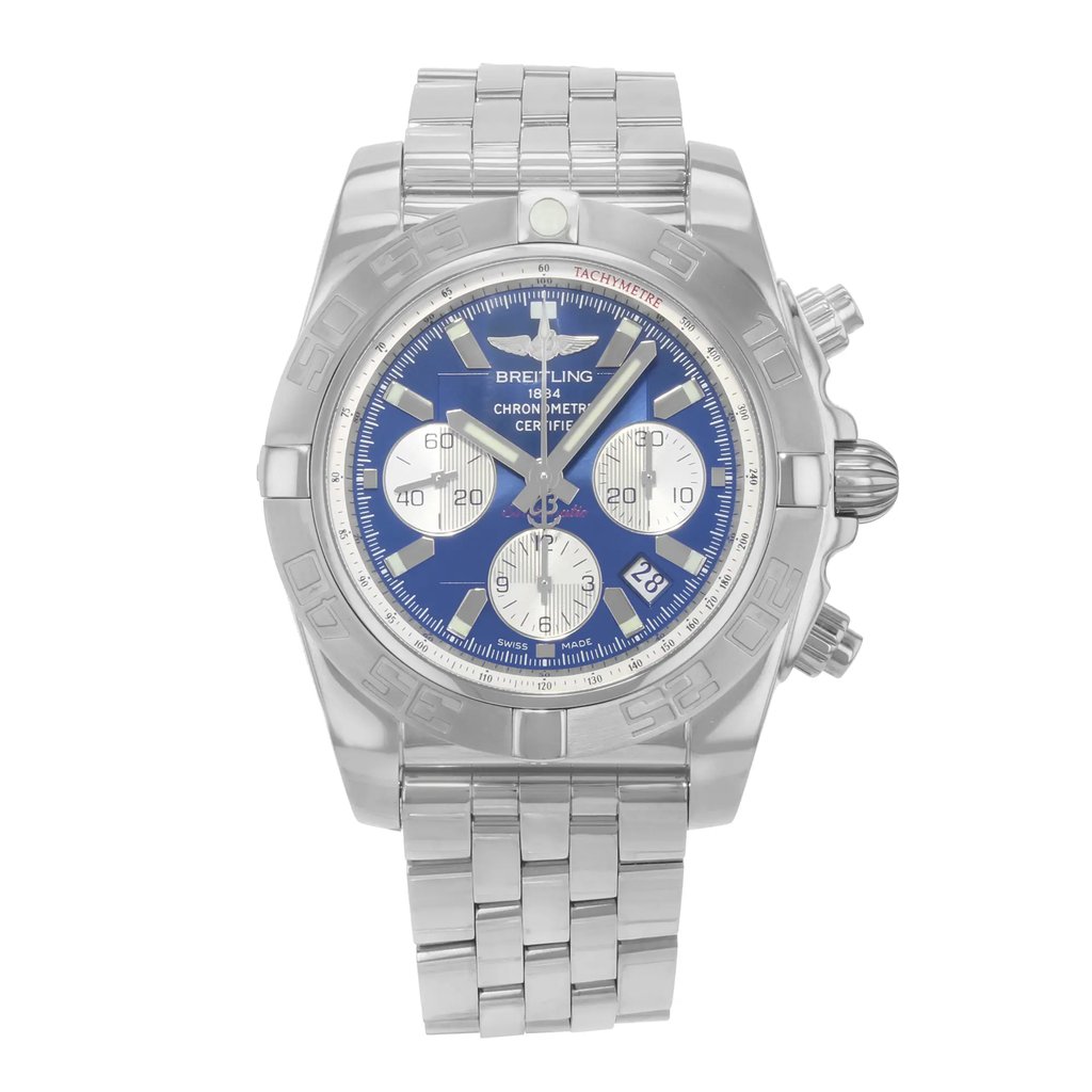 Front Full View Of Breitling AB011011/C788-375A Stainless Steel Watch Display Model Condition {Product Condition}