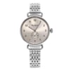 An image of a Wristwatch by Shinola. This Pre Owned item is designed for Women, featuring a Classic,Dress/Formal style. It has a Quartz movement and an Analog display with a Beige dial color. The indices include 12-Hour Dial,Arabic Numerals. The band is made of Stainless Steel and the case is made of Stainless Steel. The watch has a Round shape with a case size of 38 mm and a case thickness of 11 mm.