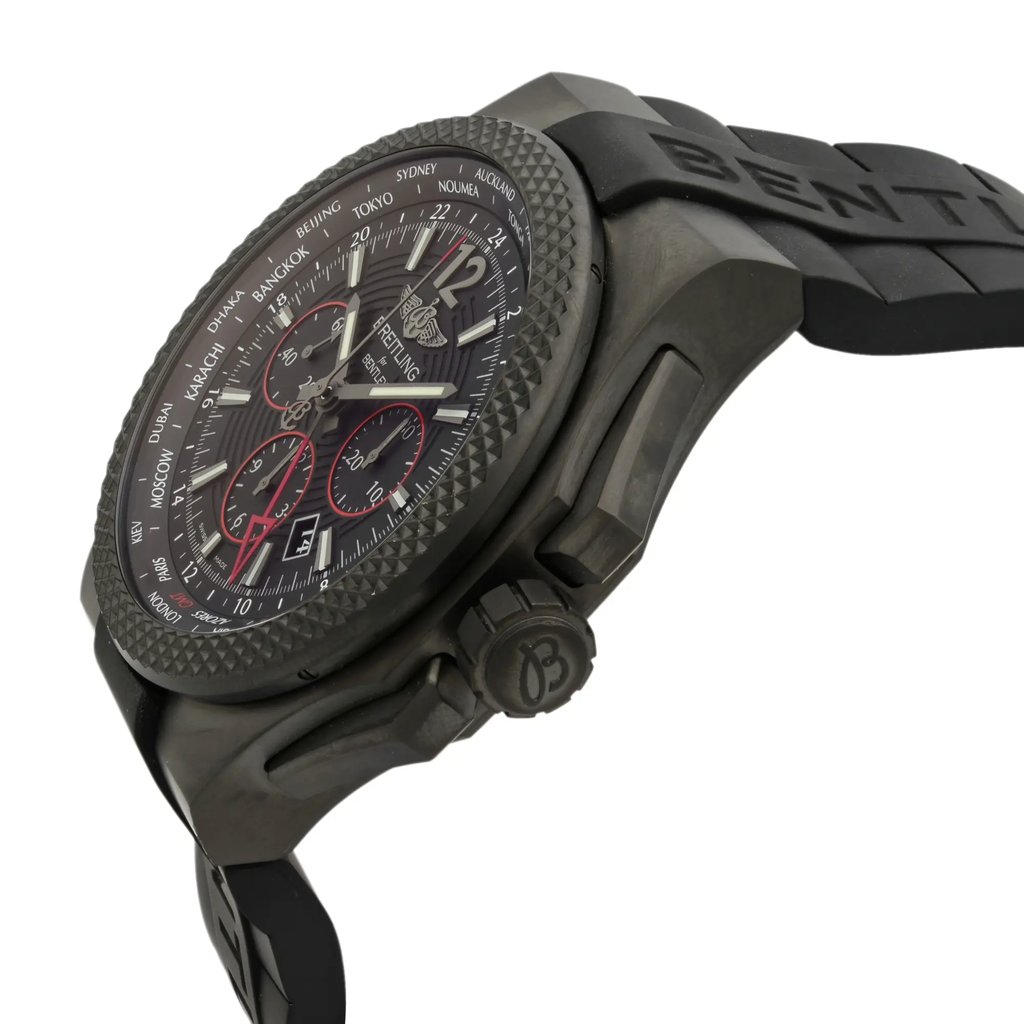 View Of Crown Facing Side Of Breitling VB043222/BD69-222S Titanium Watch Pre Owned Condition
