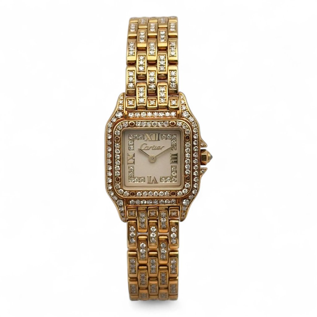 Front Full View Of Cartier WF3072FF Rose Gold Watch Pre Owned Condition Good