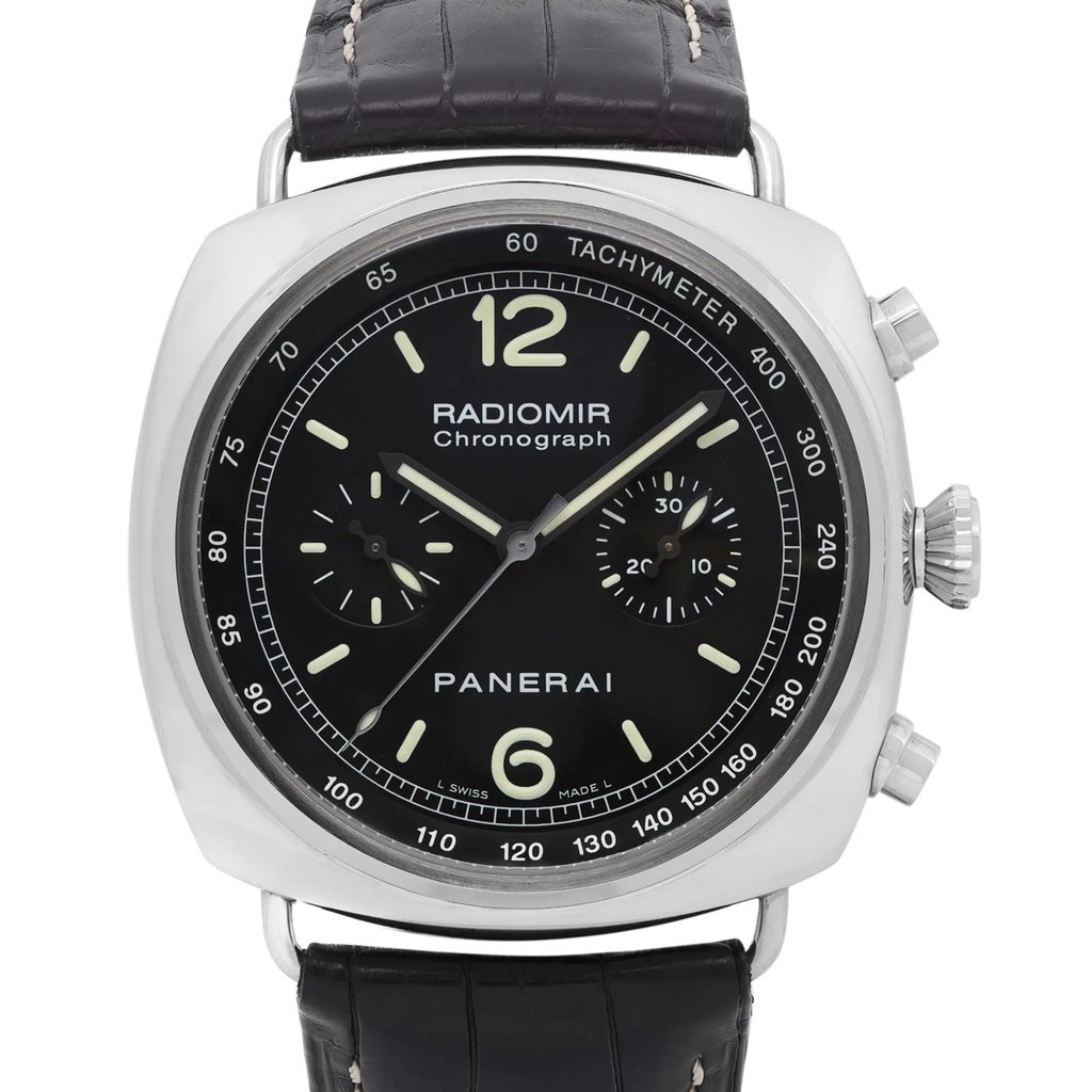 Up Close Front Facing Picture Of Panerai PAM00288 Stainless Steel Watch Pre Owned Condition