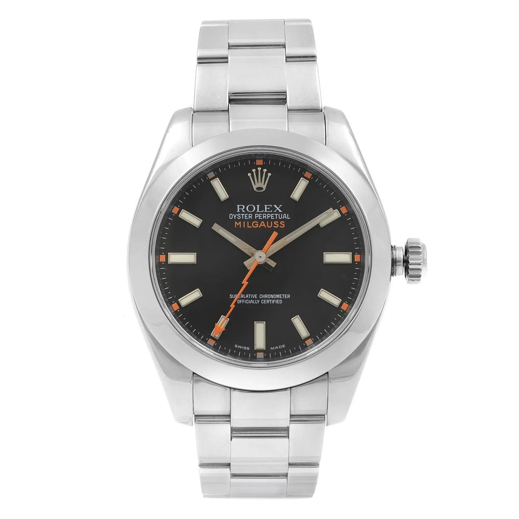 Front Full View Of Rolex 116400 Stainless Steel Watch Pre Owned Condition Good