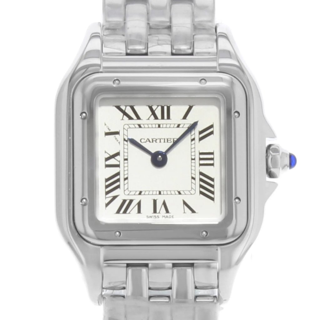 Up Close Front Facing Picture Of Cartier WSPN0006 Stainless Steel Watch Unworn Condition