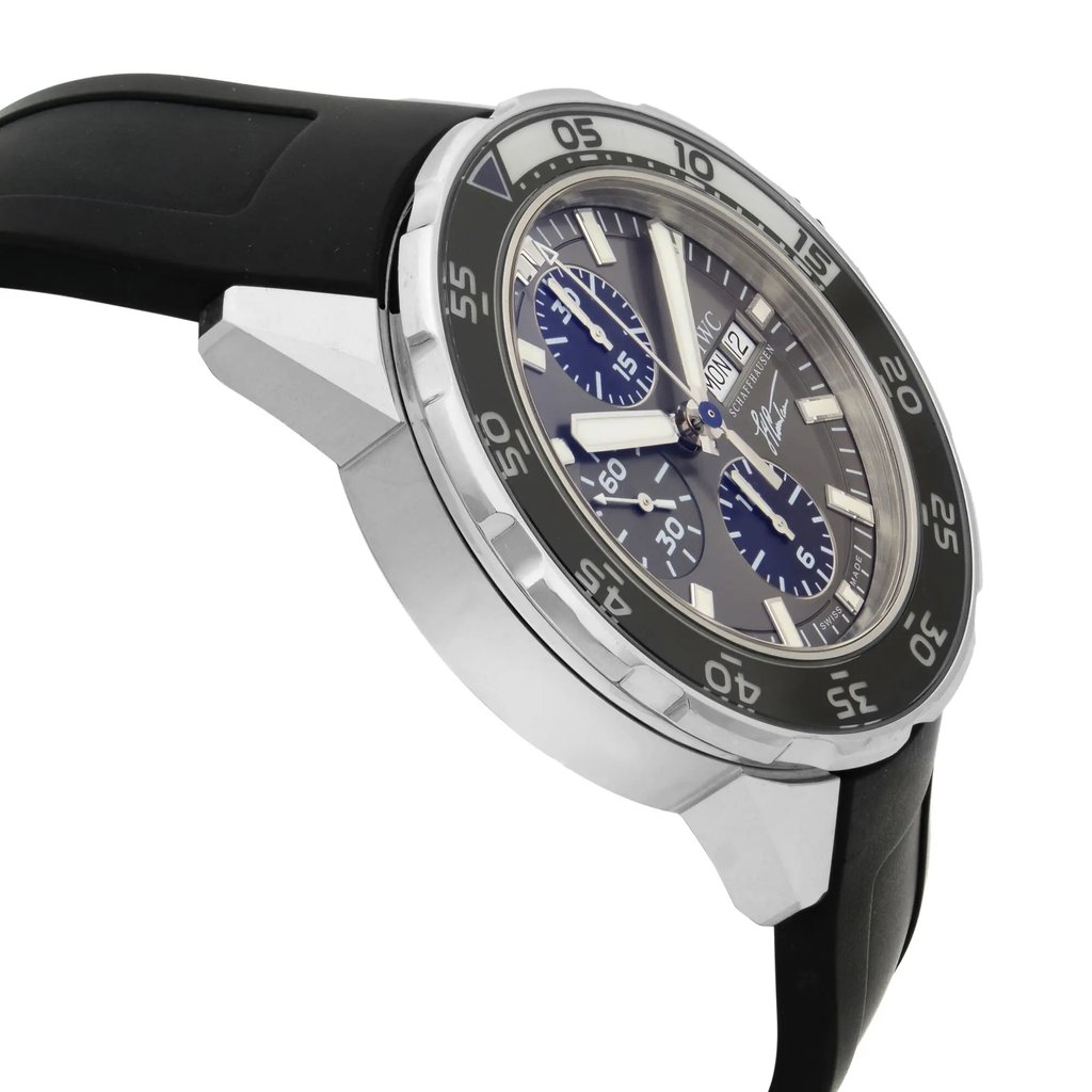 View Of Opposite Crown Facing Side Of IWC IW376706 Stainless Steel Watch Pre Owned Condition