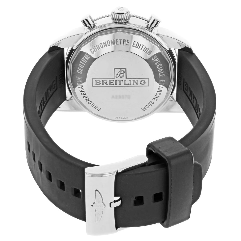 Back View Of {Caseback} Back Case And Closed Rubber Band Of Breitling A2337024/BB81-131S Watch Pre Owned Condition