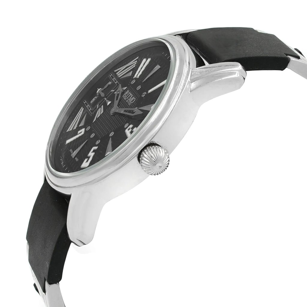 View Of Crown Facing Side Of Ritmo Mundo 121 Stainless Steel Watch Pre Owned Condition