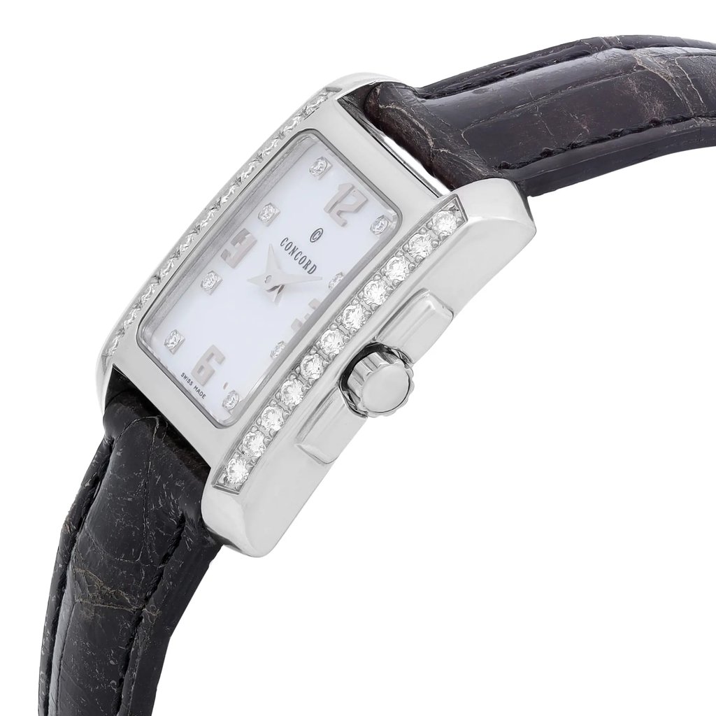 View Of Crown Facing Side Of Concord 14.25.662.1 Stainless Steel Watch Pre Owned Condition