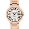Up Close Front Facing Picture Of Cartier W69004Z2 Rose Gold Watch Pre Owned Condition