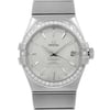 Up Close Front Facing Picture Of OMEGA 123.15.35.20.02.001 Stainless Steel Watch New Without Tags Condition