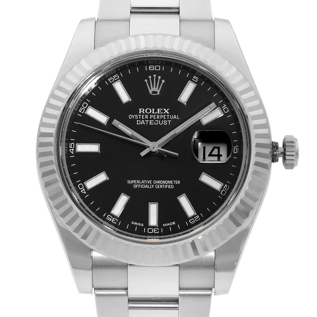 Up Close Front Facing Picture Of Rolex 116334 Stainless Steel Watch Pre Owned Condition