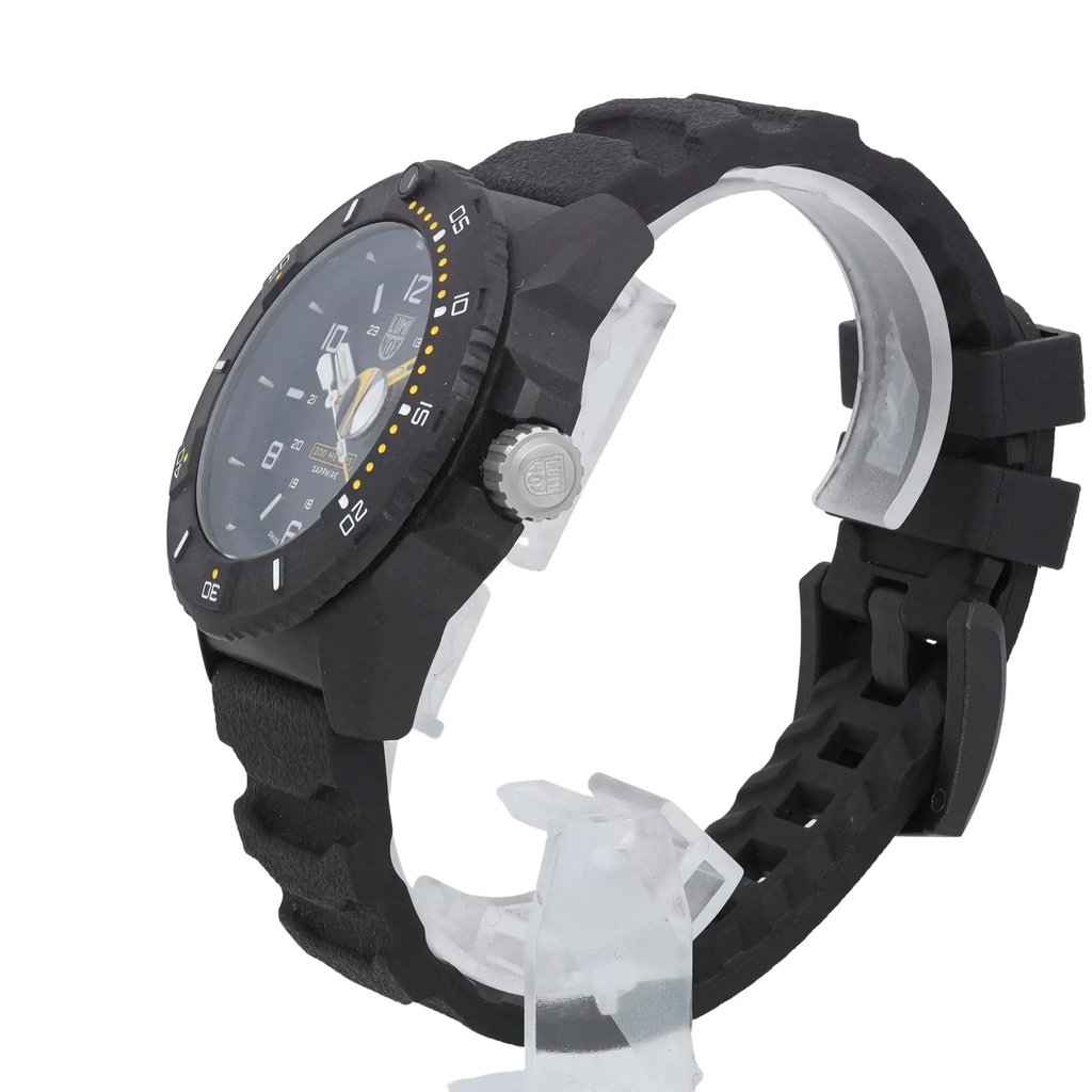 View Of Crown Facing Side Of Luminox XS.3601 Carbonox Watch Pre Owned Condition