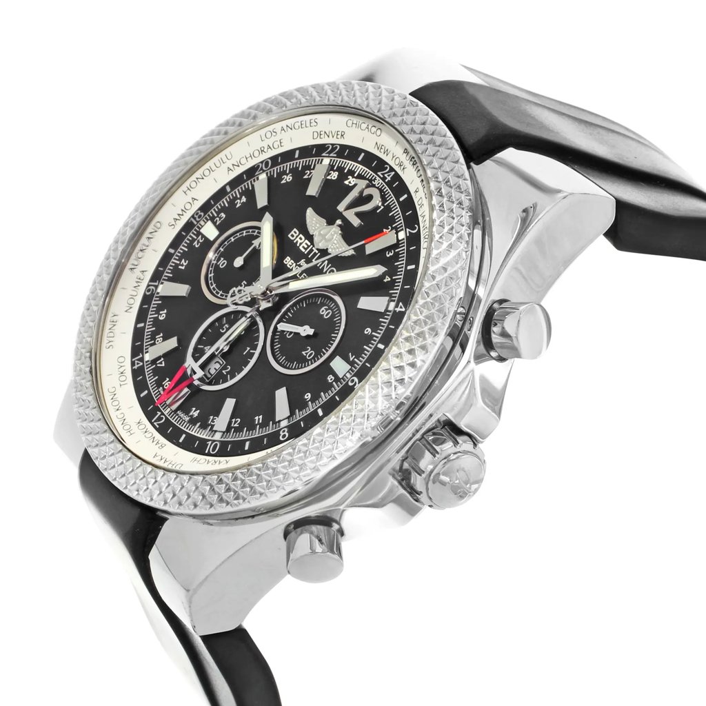View Of Crown Facing Side Of Breitling A4736212/B919-210S Stainless Steel Watch Pre Owned Condition