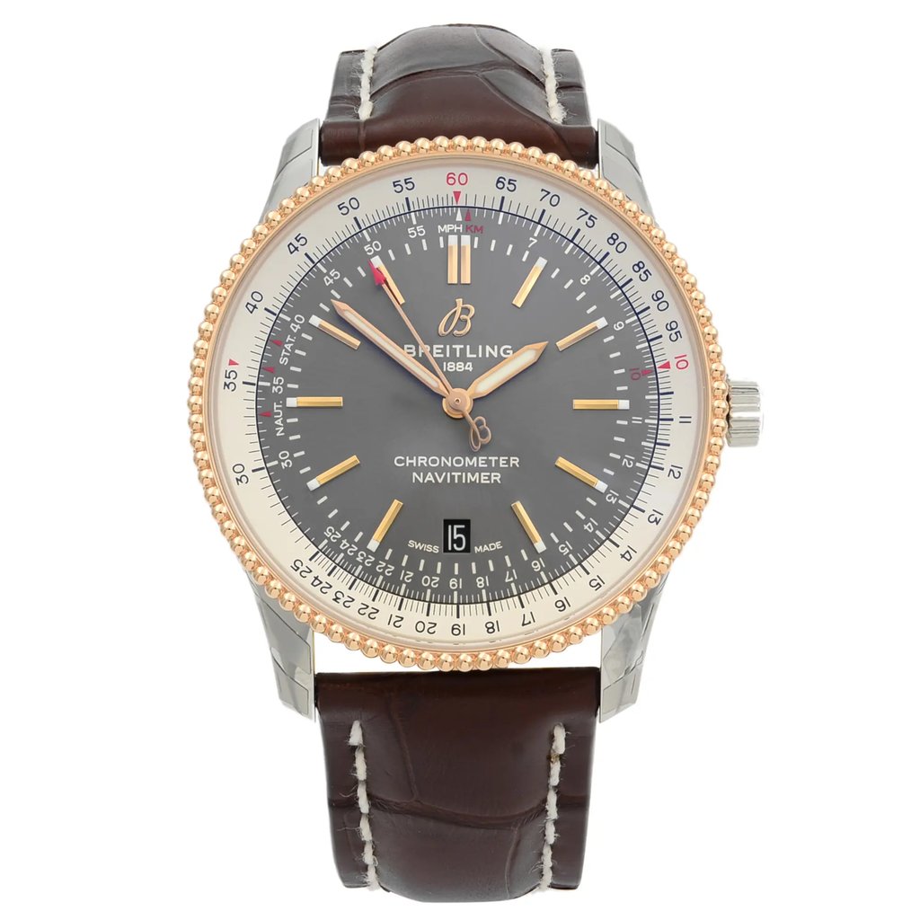 Front Full View Of Breitling U173265A1M1P1 Stainless Steel Watch New Condition {Product Condition}