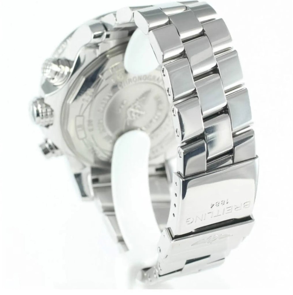 Back View Of {Caseback} Back Case And Open Stainless Steel Band Of Breitling A1337011/A660-135A Watch Pre Owned Condition