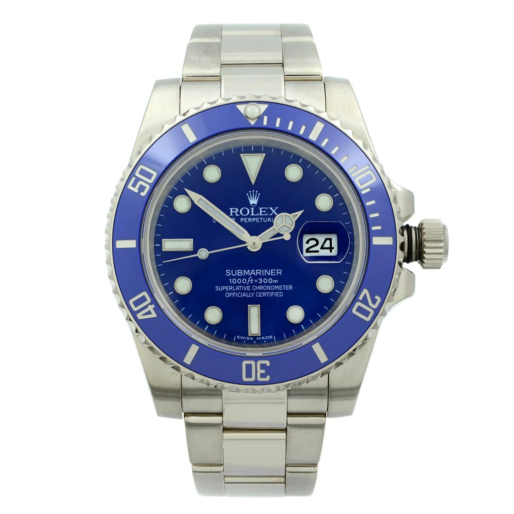 Front Full View Of Rolex 116619 White Gold Watch Pre Owned Condition {Product Condition}