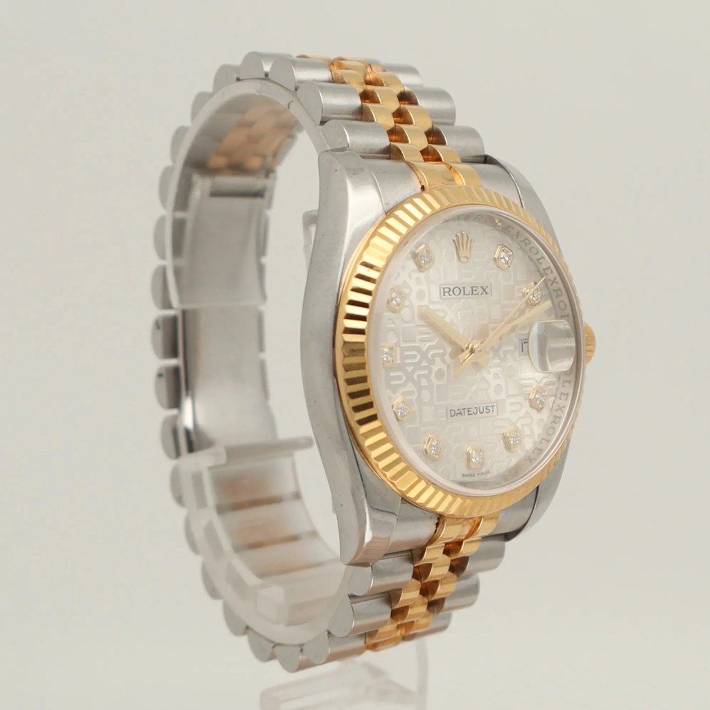 View Of Opposite Crown Facing Side Of Rolex 116233 Stainless Steel Watch Pre Owned Condition