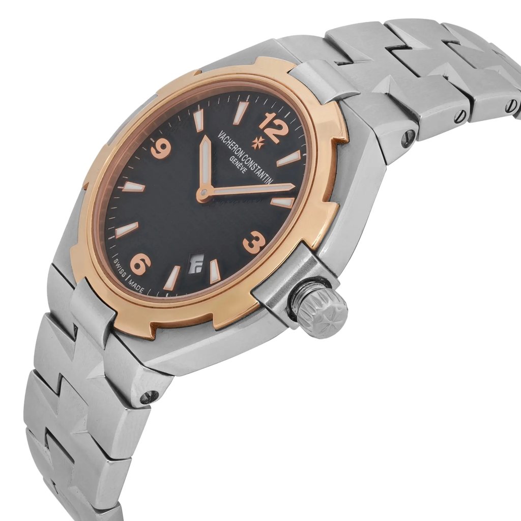 View Of Crown Facing Side Of Vacheron Constantin 25250 Stainless Steel Watch Pre Owned Condition
