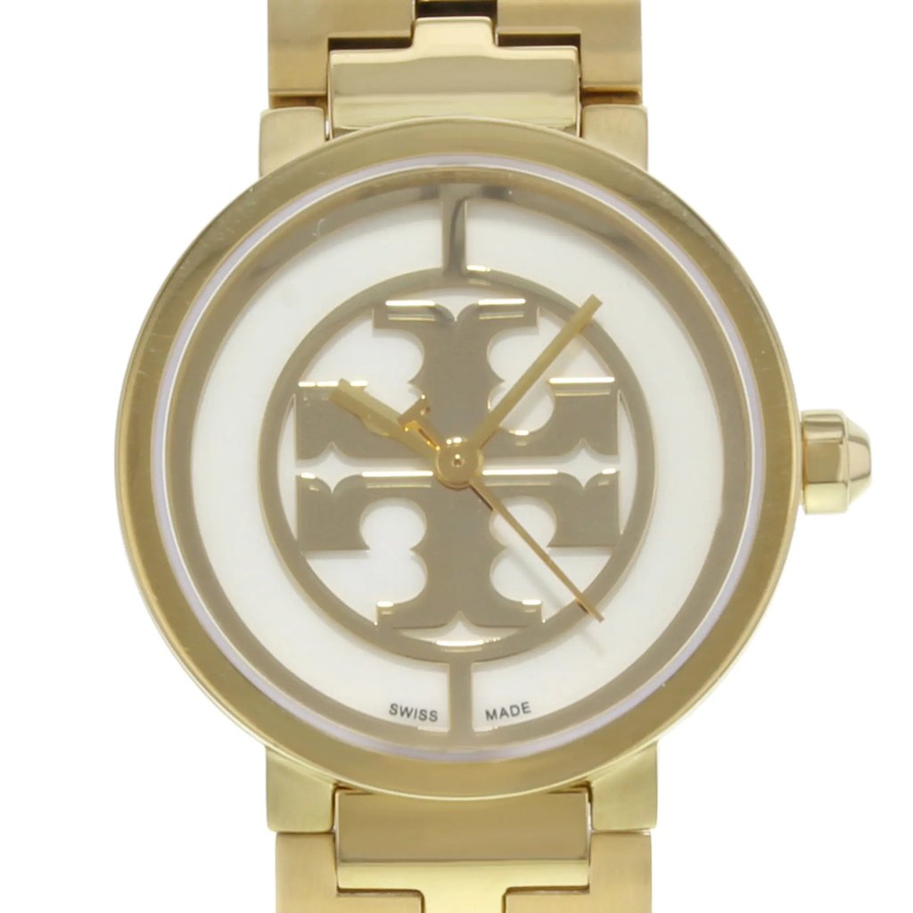 Up Close Front Facing Picture Of Tory Burch TRB4011 Stainless Steel Watch Pre Owned Condition