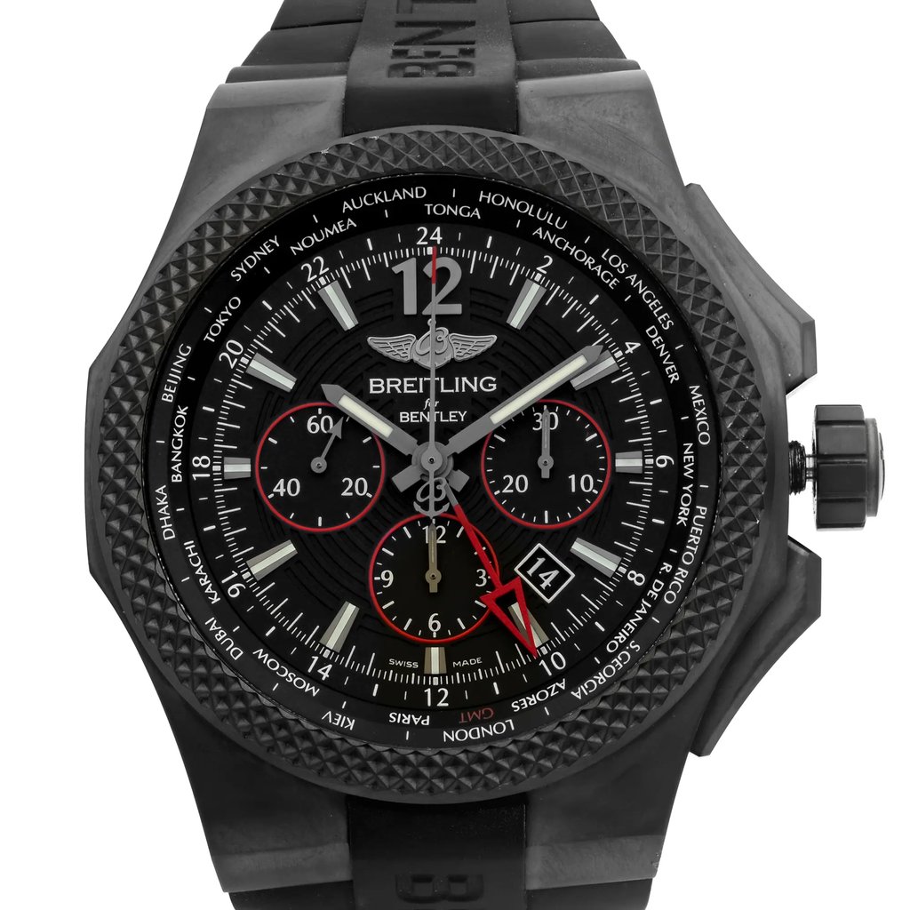 Up Close Front Facing Picture Of Breitling VB043222/BD69-222S Titanium Watch Pre Owned Condition