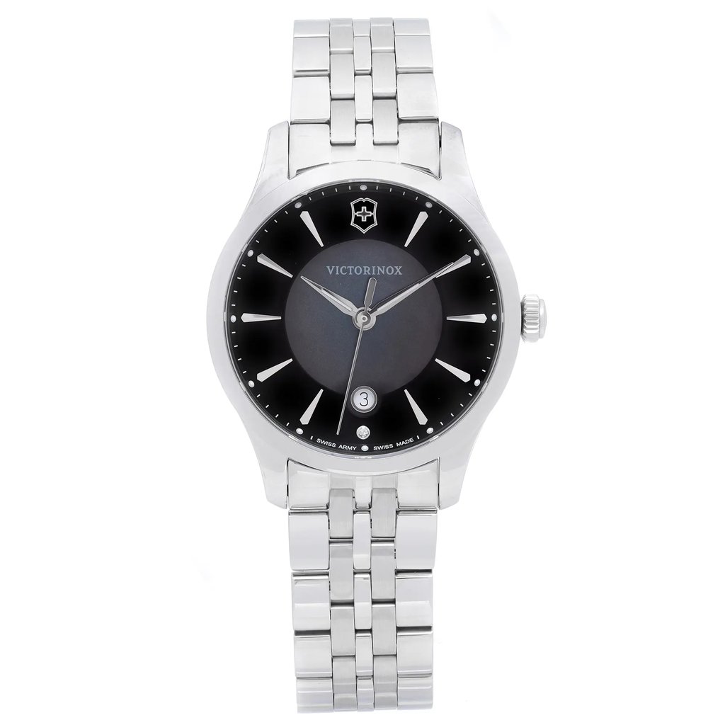 Front Full View Of Victorinox 241751 Stainless Steel Watch Display Model Condition Excellent