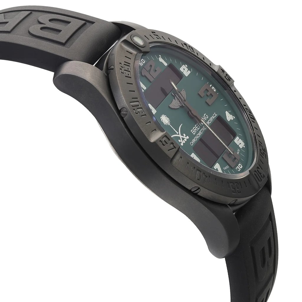 View Of Opposite Crown Facing Side Of Breitling V793634A/L534-152S Titanium Watch Unworn Condition