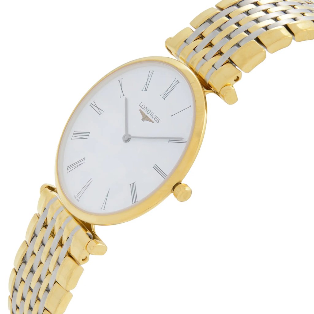 View Of Crown Facing Side Of Longines L4.755.2.11.7 Stainless Steel Watch Pre Owned Condition