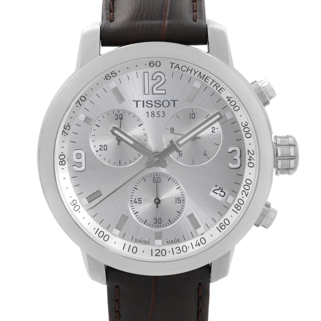 Up Close Front Facing Picture Of Tissot T055.417.16.037.00 Stainless Steel Watch New With Defects Condition