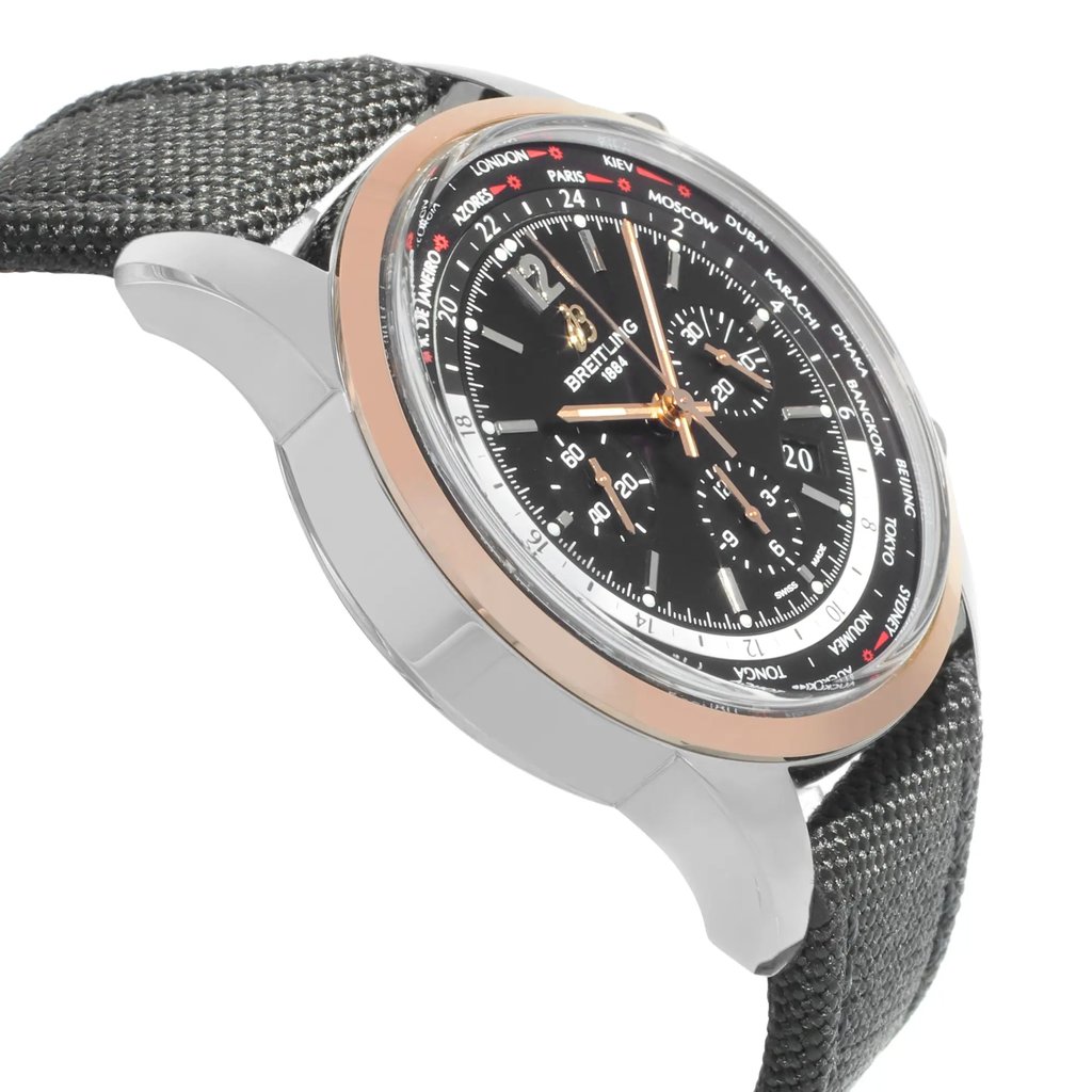 View Of Opposite Crown Facing Side Of Breitling UB0510U4/BC26-100W Stainless Steel Watch Display Model Condition
