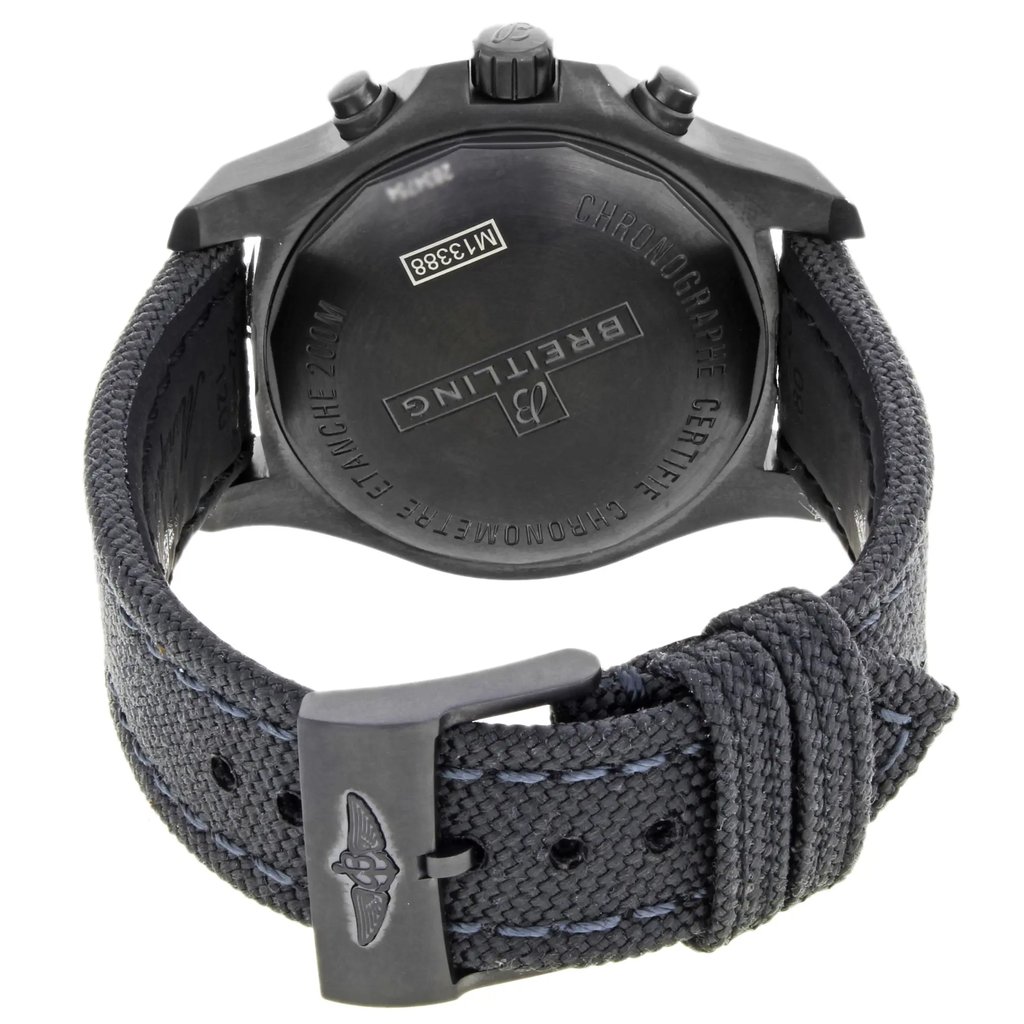 Back View Of {Caseback} Back Case And Closed Fabric/Canvas Band Of Breitling M1338810/BF01-109W Watch New With Defects Condition