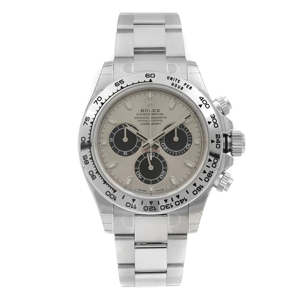 Front Full View Of Rolex 116509-0072 White Gold Watch Unworn Condition {Product Condition}