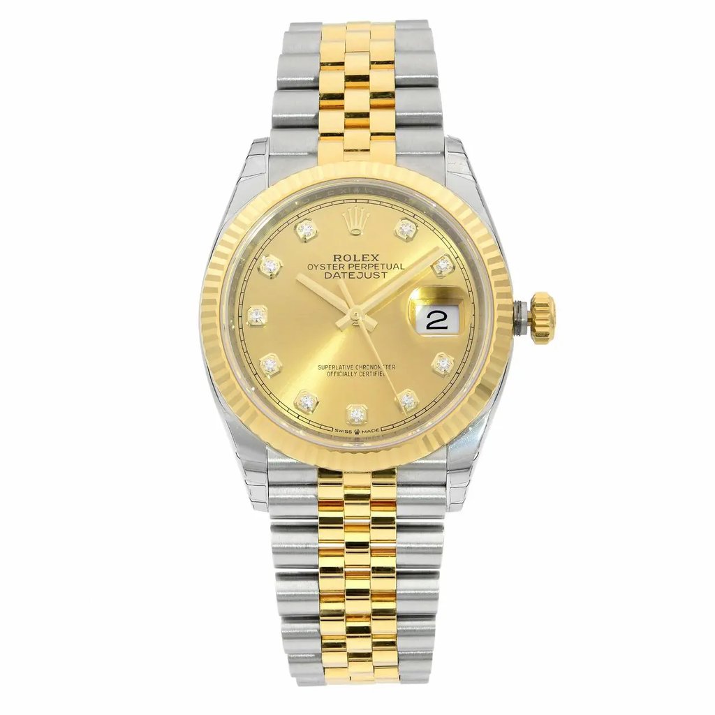 Front Full View Of Rolex 126233CDJ Stainless Steel Watch Display Model Condition {Product Condition}