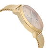 An image of a pre-owned wristwatch shown from a side profile view, opposite the crown. The watch features a gold-toned case and a matching mesh strap. The angle highlights the sleek design and dial details, captured from a close distance.