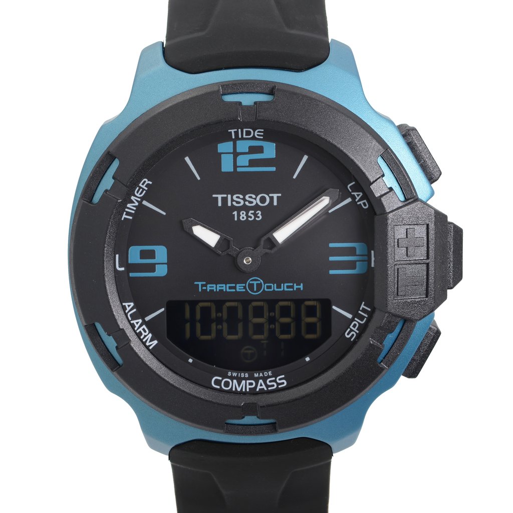 Up Close Front Facing Picture Of Tissot T081.420.97.057.04 Aluminum Watch Display Model Condition
