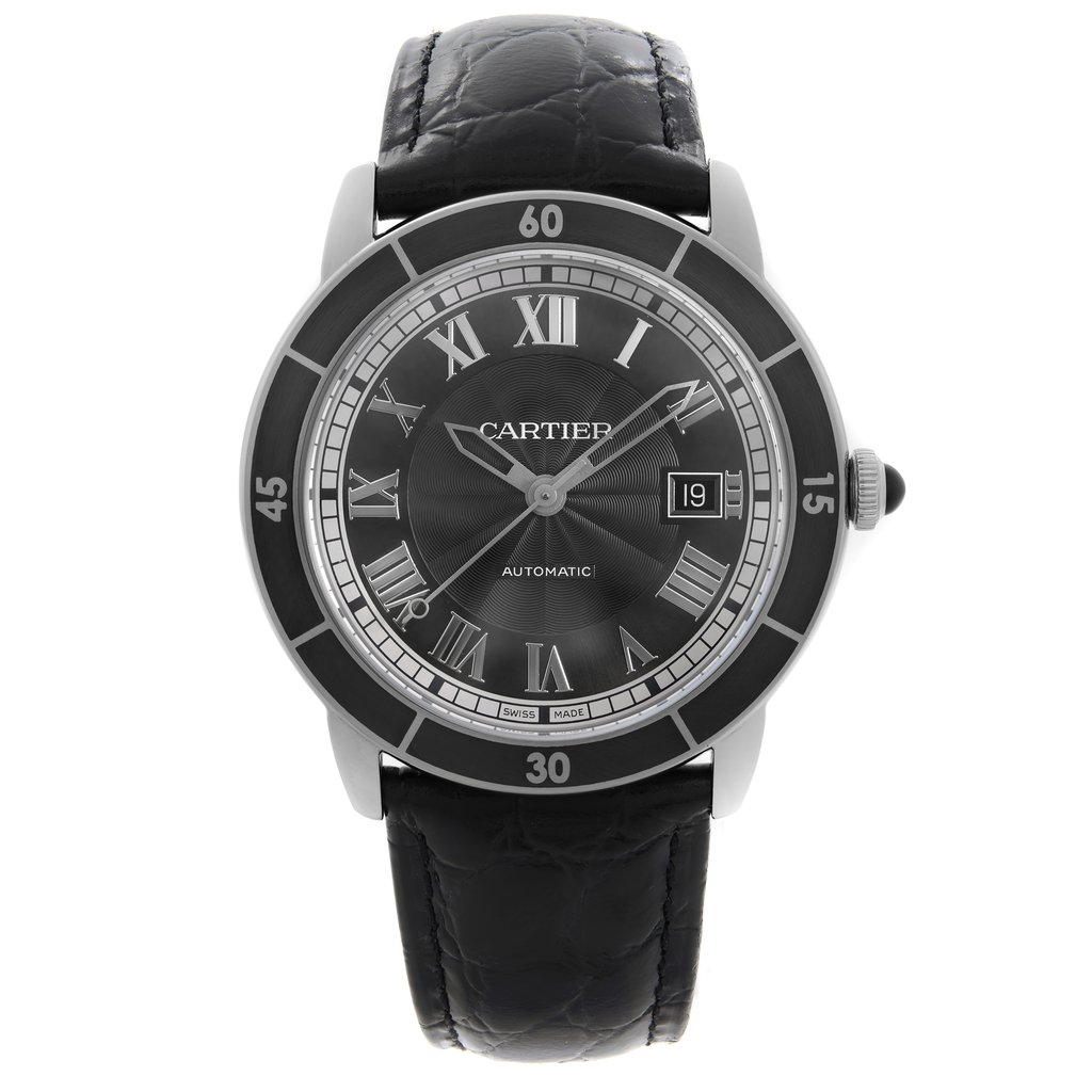 Front Full View Of Cartier WSRN0003 Stainless Steel Watch Pre Owned Condition {Product Condition}