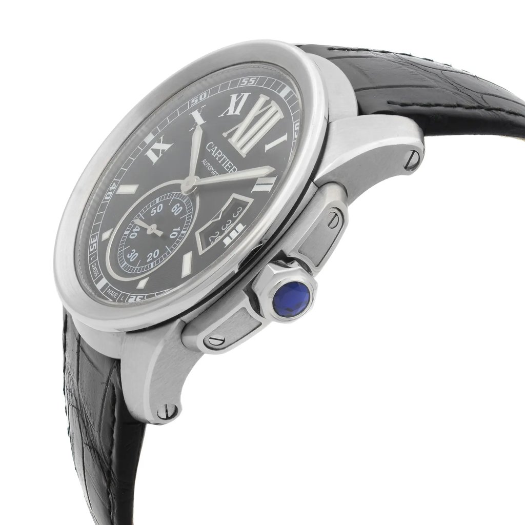 View Of Crown Facing Side Of Cartier W7100037 Stainless Steel Watch Pre Owned Condition