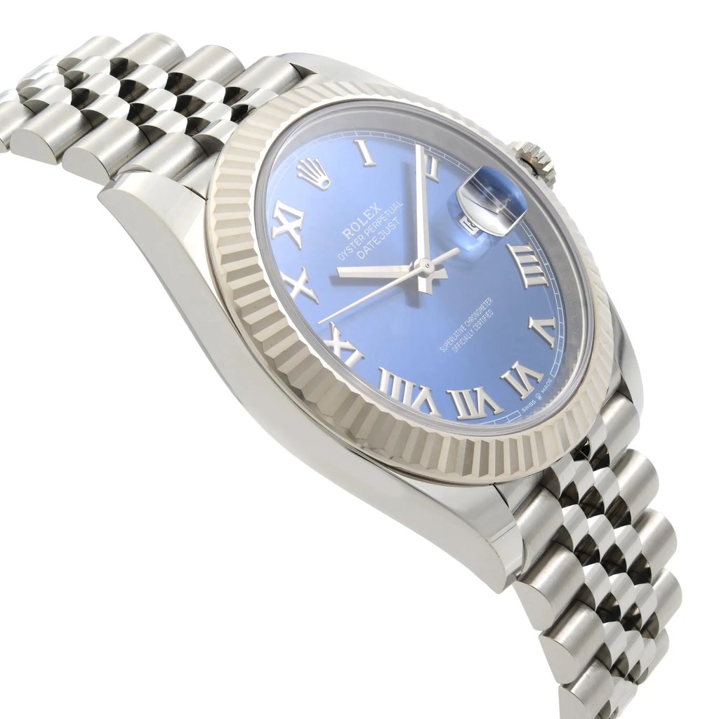 View Of Opposite Crown Facing Side Of Rolex 126334 blrj Stainless Steel Watch Pre Owned Condition