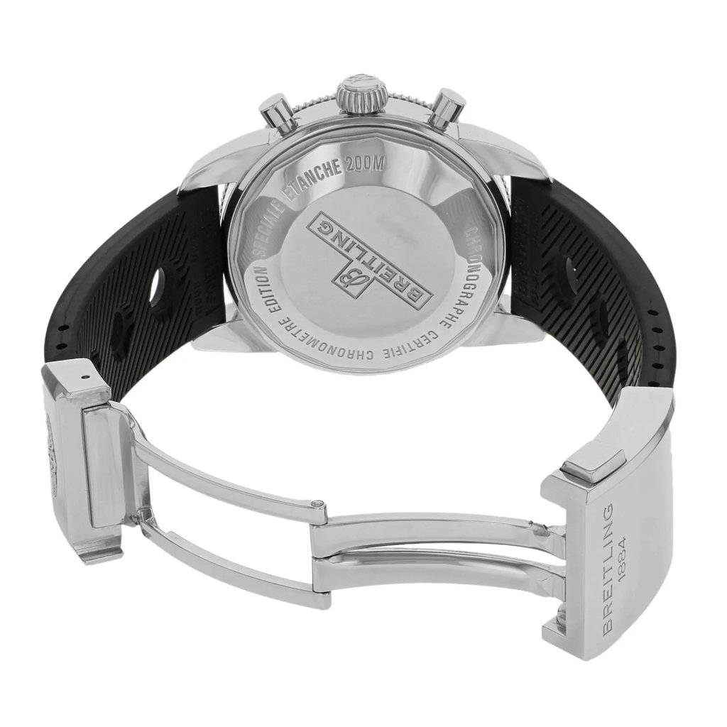 Back View Of {Caseback} Back Case And Open Silicon/Rubber Band Of Breitling U2337012/BB81-200S Watch Pre Owned Condition